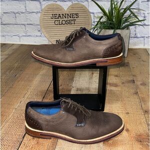 Ted Baker Shoes Sz 9 M Brown Derby Oxfords LEATHER NEWBUCK DEEKUN‎